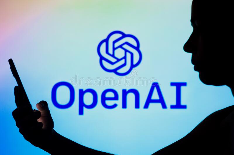 may brazil photo illustration openai logo seen background silhouetted woman holding mobile phone 246538623