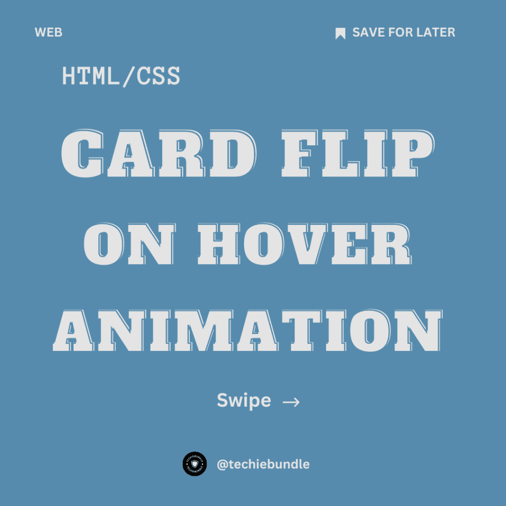 Stunning Card Flip on Hover Animation