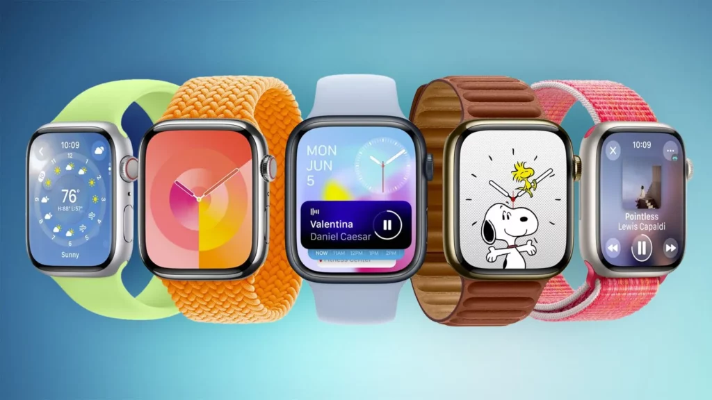 WatchOS 10.2 with its different watch faces