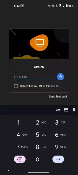 enter pin