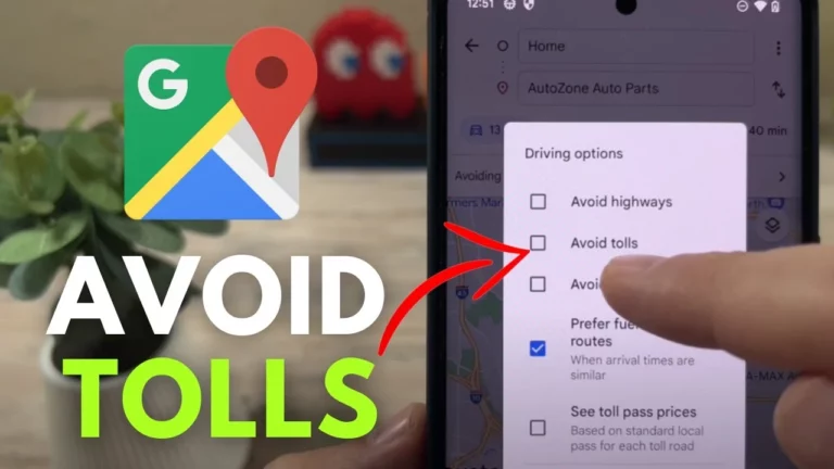 avoid tolls on Google Maps