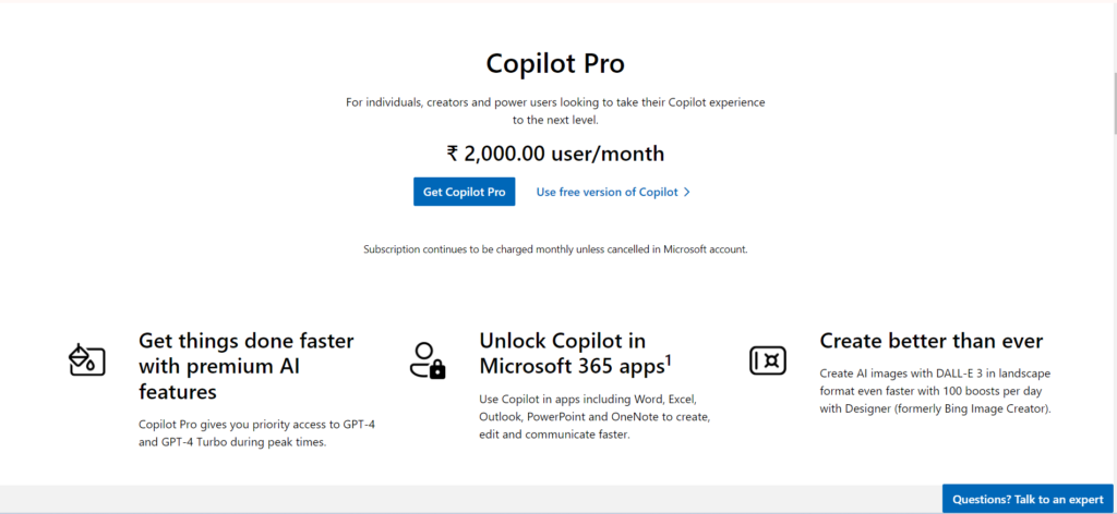 Microsoft Launches Copilot Pro with Rs 2000 Monthly Subscription