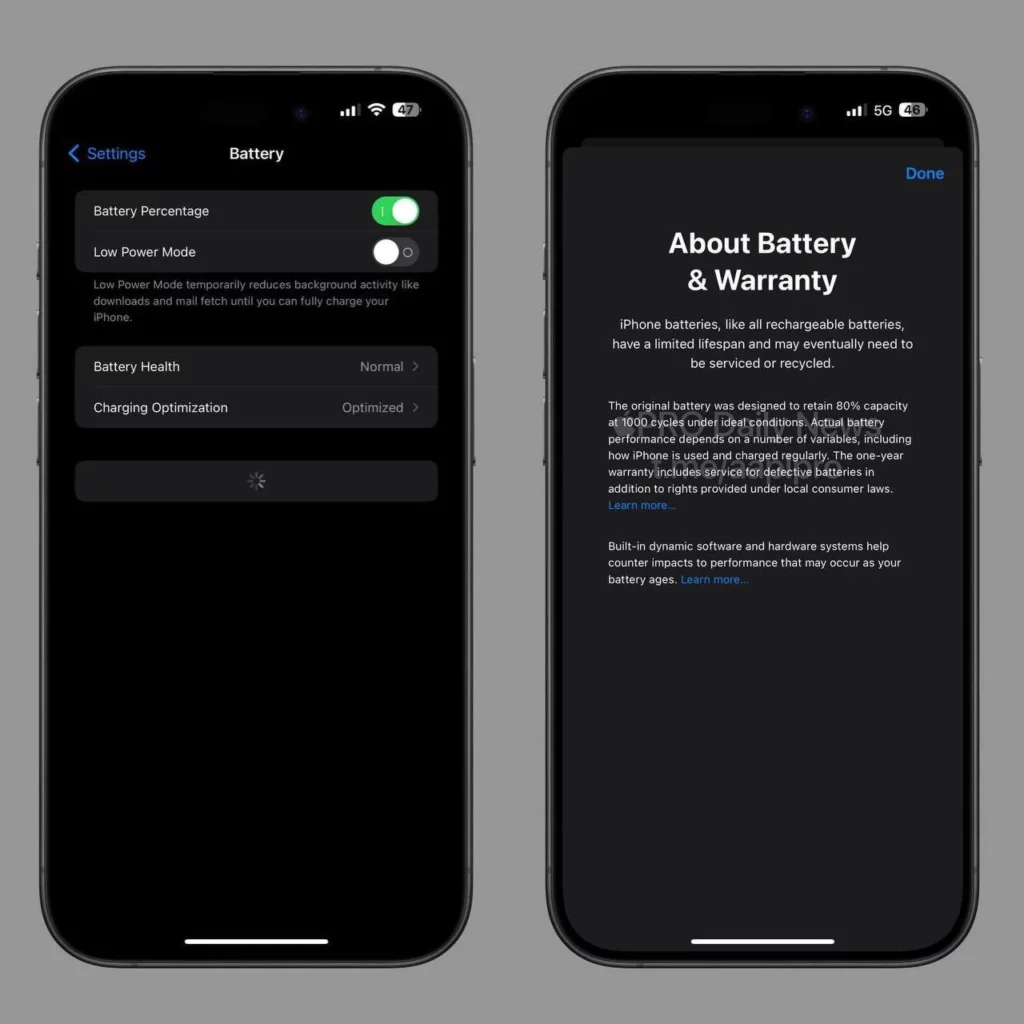 edesigned battery settings in iOS 17.4 beta 4