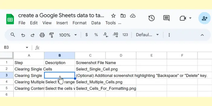 How to Clear Cell Contents in Google Sheets A Step-by-Step Tutorial
