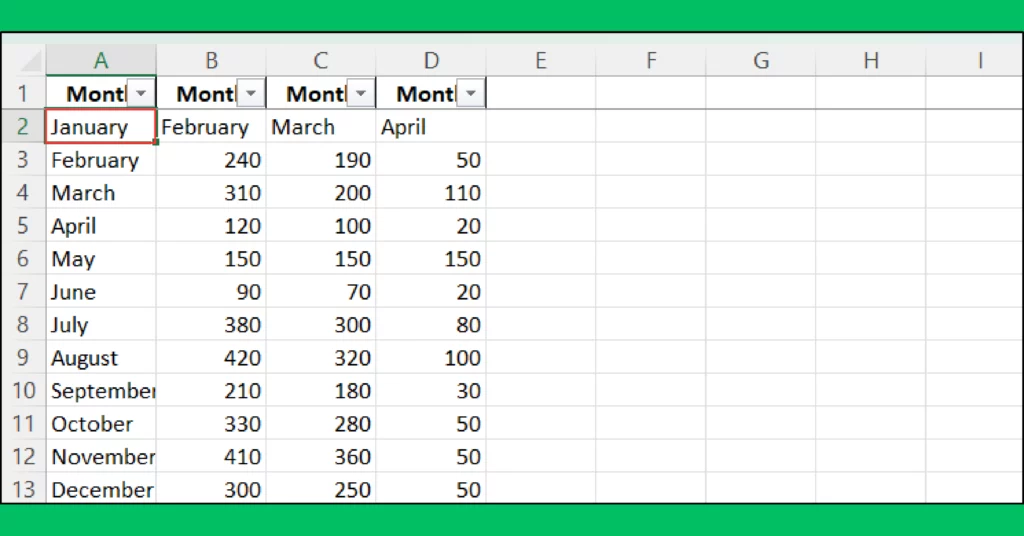Identify Columns to Keep Visible